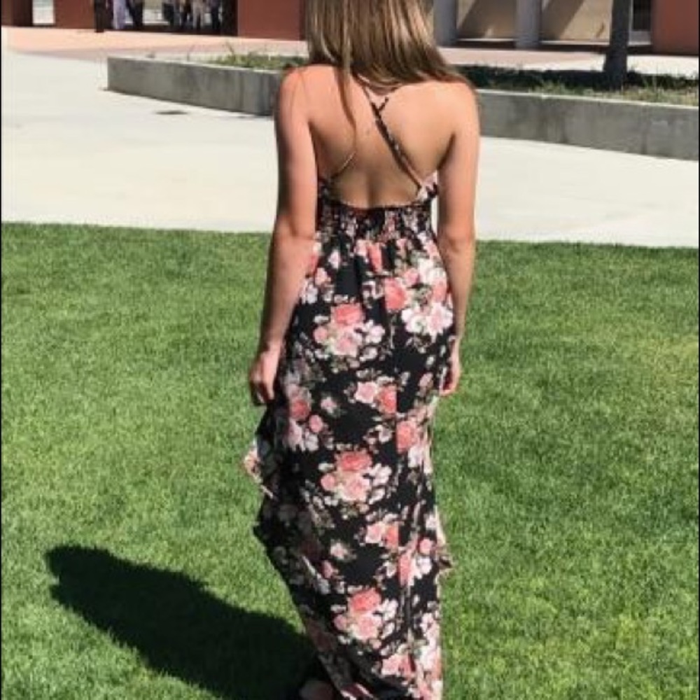 High low, backless dress